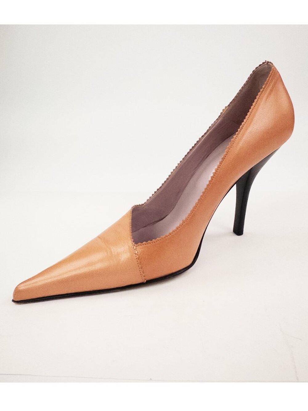Italian Made Blush Nude Pointed Toe Pumps | Y2K Minimalist Sz 8 - Picture 4 of 12
